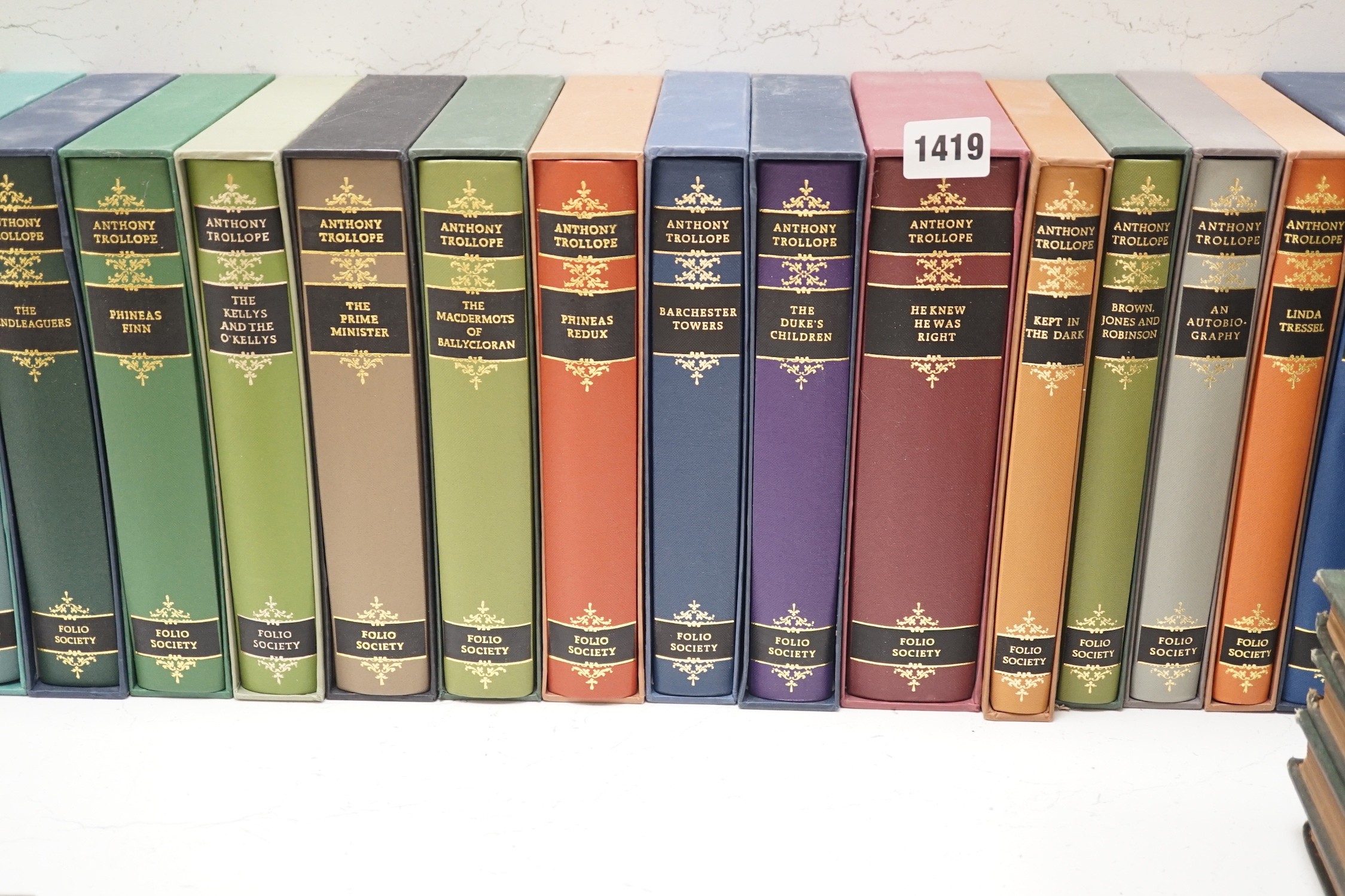 A quantity of Anthony Trollope and Graham Greene novels, together with others